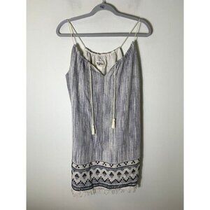 Holding Horses Blue White Patterned Spaghetti Strap Dress Sz S